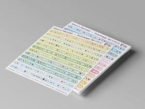 MemoStripes - miniature system as stickers: 24 levels on 2 sheets 